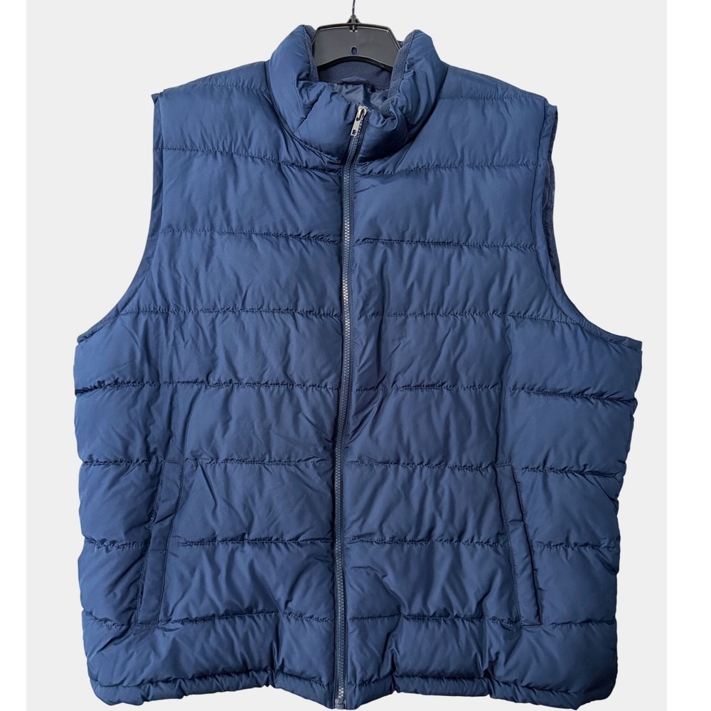 Gap Men's Navy Blue Puffer Vest Size XXL Full Zip Quilted Lightweight NWT